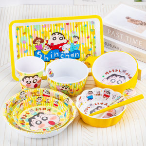 Kawaii Rastero New Dining Set Three Pieces Home Use Cute Dinner Plate Set Chopsticks Spoon Children Primary School Students