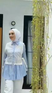 ATASAN KEMEJA SALUR WANITA JUMBO MATT KATUN LINEN PREMIUM