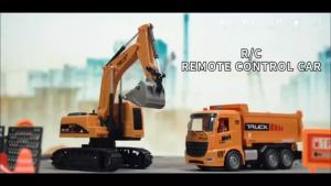 ZWN Remote Control Excavator and Dump Truck RC Model Car Toy Professional Simulation Construction Vehicle Best Gift for Kids