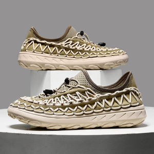 Breathable Casual Sandals Mens Summer Outdoor Large Size Woven Shoes Hollow out Comfortable Beach Roman Slippers Style
