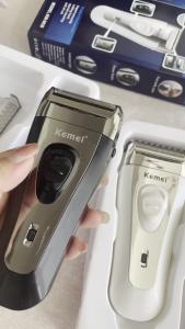 Kemei | Máy Cạo Râu Điện Sạc Lại KM-9038 Dành Cho Nam Sử Dụng Nguồn USB Có Lưỡi Dao Cạo Và Bộ Phận Tỉa Râu Kèm Lưới Bảo Vệ - Loại Bỏ Lông Mặt Hiệu Quả