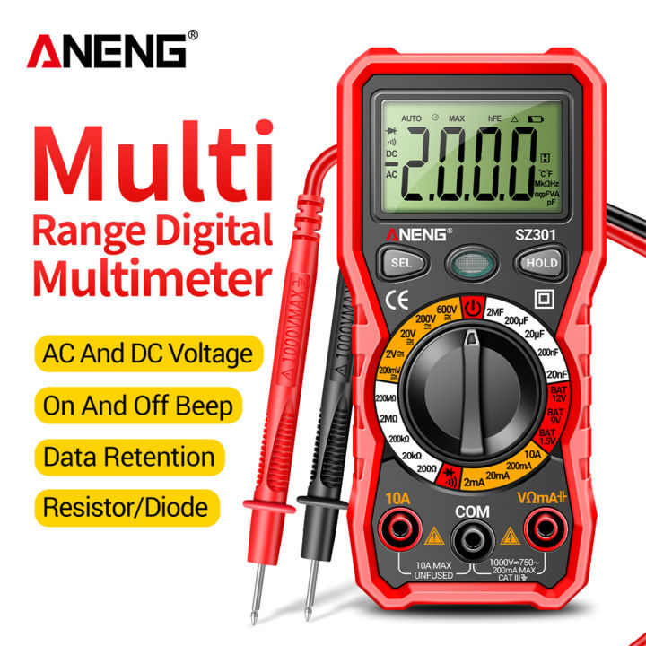 [Fast Delivery] ANENG SZ301 2000 Counts Digital Multimeter AC/DC Votage ...