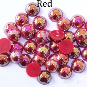 Imitation ABS Pearl Beads Flat Back 2 3 4 5 6 8 10 12 14 mm AB Colors Cabochon Half Round Bead Scrapbook Decoration DIY Jewelry