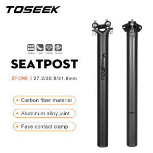 TOSEEK ZF-One Carbon Seatpost 27.2/31.6mm Matte Black MTB/Road Bike Seat Post  Seat Tube Bicycle Parts Bike Seatpost Ultralight