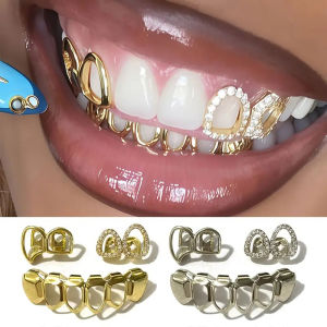 A Set of Hip-Hop Double Hollow Fangs Suitable for Both Men And Women Perfect for Halloween Christmas Nightclubs