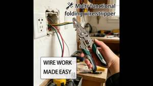 Foldable 18-in-1 Wire Stripping and Crimping Pliers Multifunction Electrician Tool Compact Folding Design for Electrical