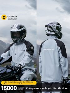 QUANYAN | Set Bộ Áo Mưa Đi Xe Máy Mô Tô - Áo Mưa Một Người Hai Mảnh Chống Thấm Nước Toàn Thân