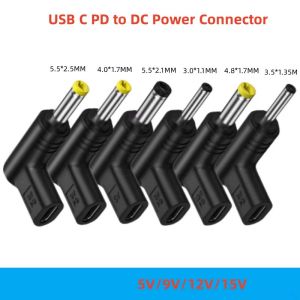 Laptop DC Power Adapter Kits USB Type C Female to DC Plug Power Connector 3.0x1.1mm/3.5x1.35mm/4.8x1.7mm/4.0x1.7mm/5.5x2.1mm