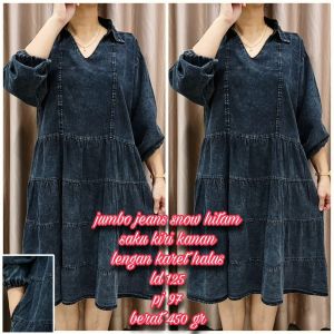 TUNIK JEANS / DRESS JEANS (BAHAN JEANS LEMBUT) BORDIL BAHAN JEANS LEMBUT |REAL PICT HANYA DIFOTO PAKAI KAMERA HP