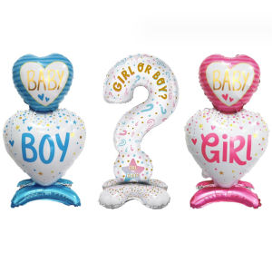 Creative Standing Balloon Birthday Decoration Baby Boy Or Girl Gender Reveal Question Mark Decor Macaron Color Polka Dot Balloon