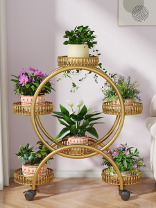 MINGZHIYIFAN | Movable Multi-tier Flower Shelf Stand