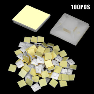 Self Adhesive Cable Tie Base Wire Wall Holder 2cm x 2cm Fixing Seat Clamps 100PCS Wiring Accessories Zip Tie Mount