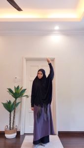 Najjah Mini Mikayla LOOSE (Mini Telekung Berlengan) Viscose Mini Telekung Tangan Ringan Mini Telekung Lengan HajI dan Umrah Usrah dan Tahlil