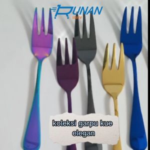Garpu Kue Kecil Biru Stainless & Hotel Cake Fork Dessert