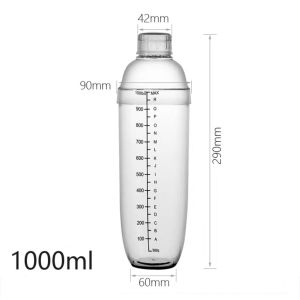 High Quality Acrylic Milk Tea Shaker Cocktail Juice Shaker Bottle Blender Bar Supplies