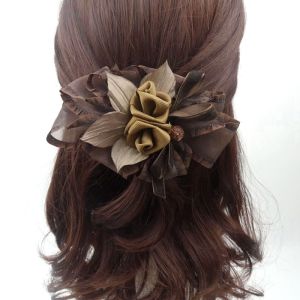 Spring Loaded Hair Clips Womens Hair Accessories Diamond Studded Headwear Original Design Fabric Hairpins Fresh Outlined