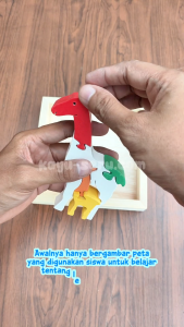 Puzzle Jerapah Kayu - Mainan Edukatif Untuk Anak - Puzzle Kayu - Kayu Seru