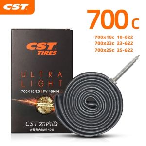 Ultralight Bike Inner Tube Road 700 X 18 23 25 28 30 32 Road Bicycle Rubber Material Tire 48MM 60MM 80MM Length Presta Valve