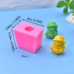 Christmas Snowman แม่พิมพ์ซิลิโคน 3D Santa Craft Decor ของขวัญ DIY เทียนหอมแม่พิมพ์เรซิ่นทําเค้กช็อกโกแลตอุปกรณ์เบเกอรี่