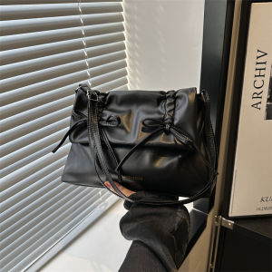 Ballet Style Large Capacity Underarm Bag for Women 2024 New Fashion Commuter Tote Bag with Bow Design Casual Shoulder Bag