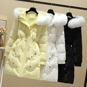 Womens Thickened down Parka Coat Mid-Length Cotton Jacket Winter Outerwear Commute Style Hooded Zipper Long Sleeve Slim Fit