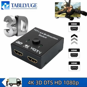 4k Switch Bi-Direction 2.0 Splitter HDMI-compatible 1x2/2x1 Adapter2 in 1 out Converter for Switcher PS4 Pro/4/3 TV Box