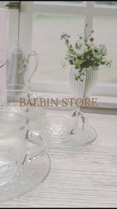 Gratis 4 pcs sendok teh satu set cangkir 8 pcs isi 4 cangkir teh dan 4 piring tatakan bahan tebal