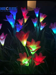 Neobee ไฟปักสนามโซล่าเซลล์ ดอกลิลลี่ โคมไฟดอกไม้ ตกแต่งสวน กลางแจ้ง กันน้ำ Solar-lily