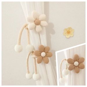 2 PCS Pearl Flower Buckle Curtain Buckle Clip Fashion Clasp Flower Shape Window Curtain Buckles Curtain Tieback Home Decoration