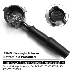 51mm Coffee Bottomless Portafilter Naked for Delonghi Dedica EC680 La Specialista EC9555 EC9335 Espresso Accessory Barista Tools