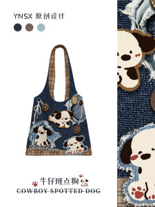 Original Canvas Shoulder Bag for Women Commuter Artistic Work Matching Versatile Single Shoulder Bag Large Size Foldable