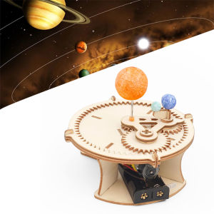 DIY Solar System Model Wooden Puzzle Mechanical Set Assembly Sun Earth Moon Planet Childrens Education Science Toys