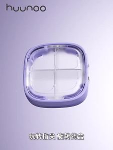 Rotating Pill Box 7 Days Weekly Medicine Separate Organizer Sealed Mini Portable Case for Daily Carry