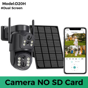 8MP 4K HD Solar WiFi Camera Outdoor Built-in Battery Dual Lens 2K Security Camera Solar Panel Wireless Video Surveillance iCSee