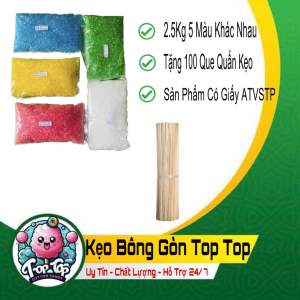 Đường màu- ComBo 2.5kg đường màu làm kẹo bông gòn.Tặng 100 que cuốn kẹo.