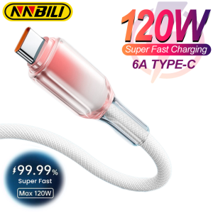 NNBILI 120W USB C To Type C Cable For iPhone 16 Pro Max Samsung S25 S24 PD Super Fast Charging Data Cord For Xiaomi Huawei Cable