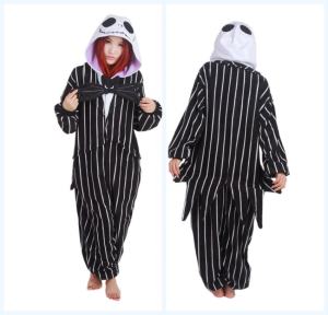 Fall and Winter Wansheng Ghost Festival The Nightmare Before Christmas Jack Skull One-Piece Pajamas Home Wear Cartoon Anime Men and Women