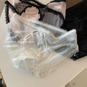 Luxurious French Style Womens Cotton Lace Briefs Breathable Antibacterial Low Waist Triangle Panties Seamless Nylon Underwear