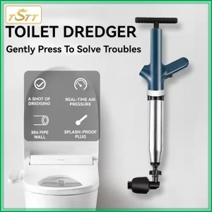 High Pressure Toilet Plungers Multi-Functionl Pipe Dredge Tool Air Pump Drain Cleaner Sewer Powerful Manual Pneumatic Dredge Equipment Sinks Floor Drain Pipe Plunger