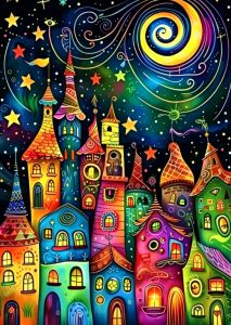 Kayou | 500/1000 Pcs Colorful City View Puzzle Home Decor Adults Puzzle Games Family Fun Floor Puzzles Educational Toys for Kids