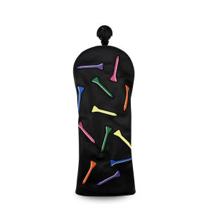 Golf Colorful Pushpin Embroidery Pins Head Cover Driver Head Covers Fairway Wood Head Covers Hybrid Head Covers Pu Leather Golf