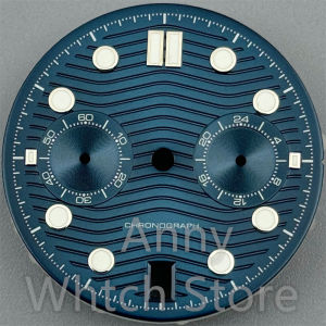 31mm Vk63 Vk64 Chronograph Watch Dial With Hands Green Luminous 4 Hours Date 6 Hours Date Window For VK63 Vk64 Quartz Movement