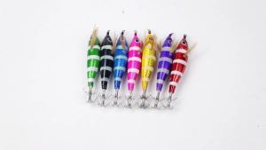 Ackibbik 7 Chiếc Bộ Mồi Câu Mực Ngang Phát Sáng Nhân Tạo Có Móc Câu Mực Mồi Câu Tôm Gỗ Nước Mặn Dùng Cho Câu Cá Trên Biển Đá.