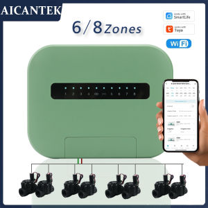 6 Station Wifi Tuya Smart Garden Watering Timer 8 Zones Sprinkler Drip Irrigation Controller Water Valve Works with Smartlife