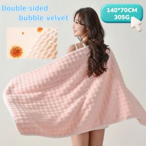High Quality Japanese Style Thickened and soft Absorbent Bubble velvet bath towel Luxury Bath Towel 140x70 Sensitive Skin Hypoallergenic Absorbent Quick Dry