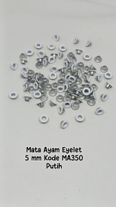 Mata Ayam Eyelet Mata Itik Mata Ikan 5 mm Warna Putih Harga Per Pack isi 100 Pcs
