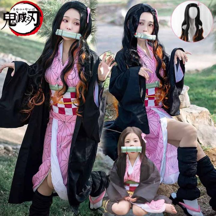 Anime Diệt Quỷ Cứu Nhân Kimetsu No Yaiba Trang Phục Cosplay Kamado Nezuko Đồng Phục Ăn Mặc Đầy 