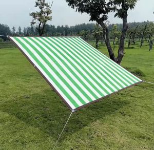 ผ้าใบกรองเเสงเเดดรุ่นหนาพิเศษ สเเลนบังเเดดเเบบเจาะตาไก่ ตาข่ายกรองเเสงเเบบสำเร็จรูป เจาะตาไก่4มุม ทอไขว้6เข็ม หนา ทนเเดด ตราสยามช้างทอง