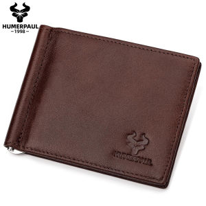 Genuine Leather Mens Slim Wallet with Money Clip RFID Blocking Bifold Credit Card Holder SlimMale Cash Holder Purse