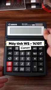 Máy tính cầm tay Canon WS-1410T màn hình lớn hiển thị 14 số có thể gập 3 nấc phím cơ nảy bền đẹp